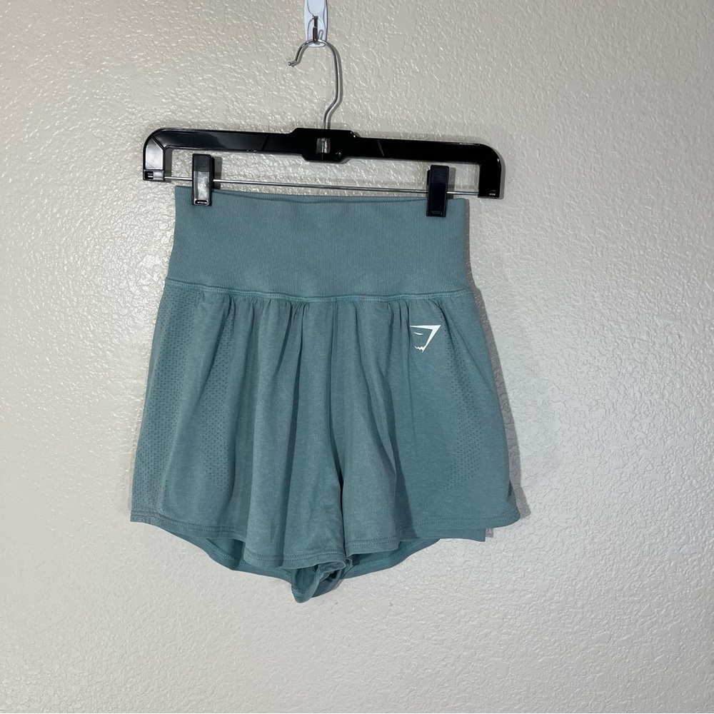 Gymshark Shorts Womens Small Vital Seamlesss 2.0 2-in-1 Seafoam Green Athletic